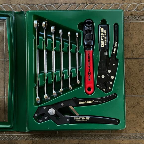 NEW Craftsman Vintage 9 pc Set Robo Grip Professional Tool Set Made USA 45444 - Picture 1 of 13